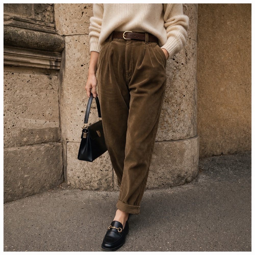Closed Jill Pants Brown Velour Trousers Made In Italy Old Money‎ Euro 32/34